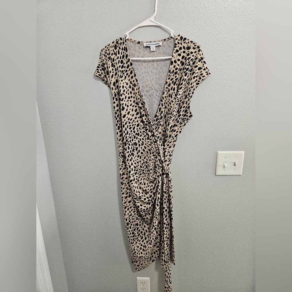 Women's Cheetah Print Wrap Dress Size XL